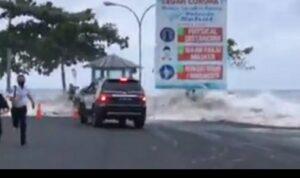 Satpam Terbirit Lihat Ombak, Air Laut Rendam Mantos