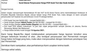 Kimia Farma Turunkan Biaya PCR Swab
