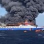 Kecelakaan Kapal Barcelona V Terbakar di Laut Talise