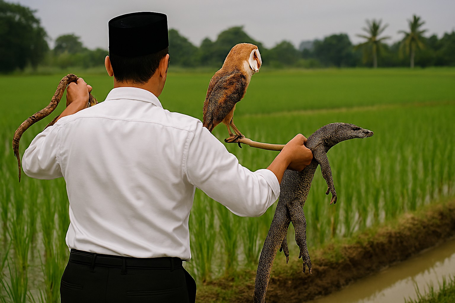 Bupati Indramayu Lepas Ular ke Sawah untuk Basmi Hama Tikus